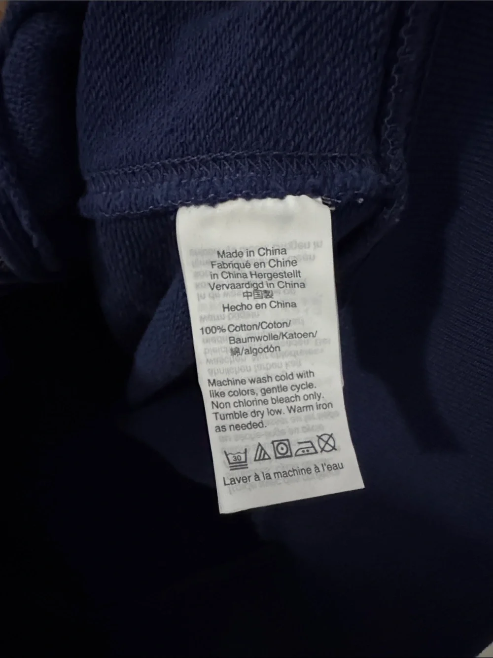 J. Crew Men’s Medium Vintage Fleece Navy Blue Zip-Up Hoodie